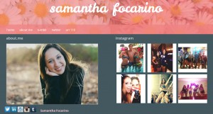 screen cap of Samantha Focarino's website