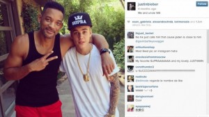 screencap of Instagram page featuring a selfie of Will Smith and Justin Bieber