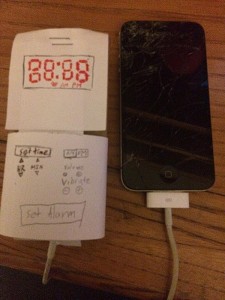 photo of an iPhone mocked up to be a super-alarm-clock