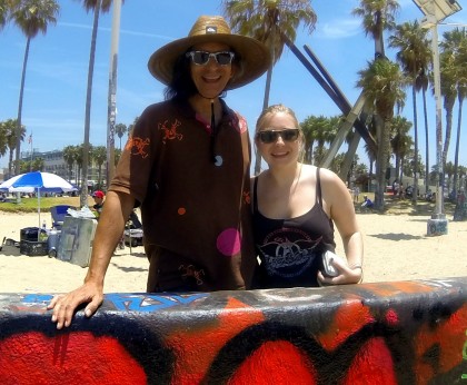 Glenn & Julia (with Julia's JEM logo) at the Venice Beach Legal Art Walls, Summer 2014