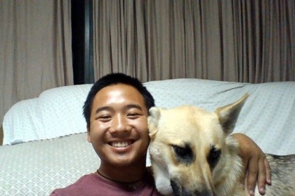 photo of David Phan and his dog