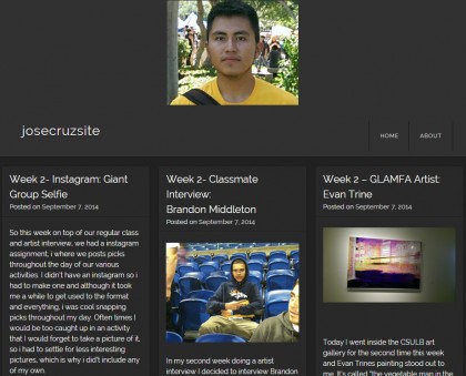 screen cap of Jose Cruz homepage