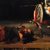 Marie Mendez imagines her demise while riding a bicycle and being hit by a fast moving truck