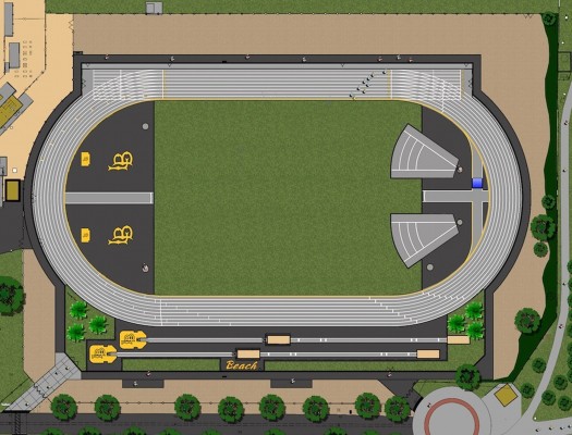 plan illustration of CSULB Jack Rose Track Stadium